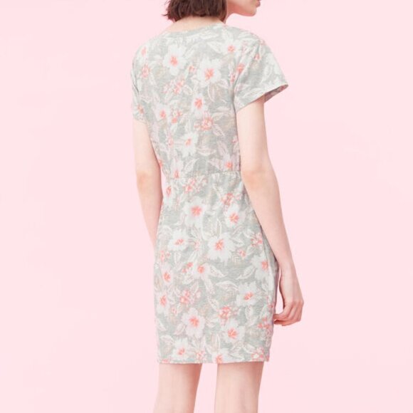 NEW Rebecca Taylor L Kamea Fleur Jersey T-shirt Mini Dress Short sleeves Floral - Picture 2 of 11